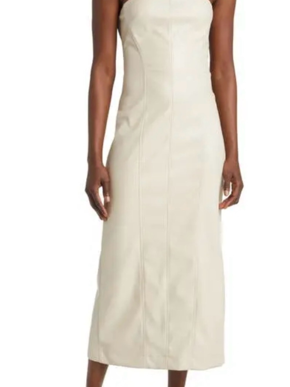 En Saison Strapless Cream Column Midi Dress